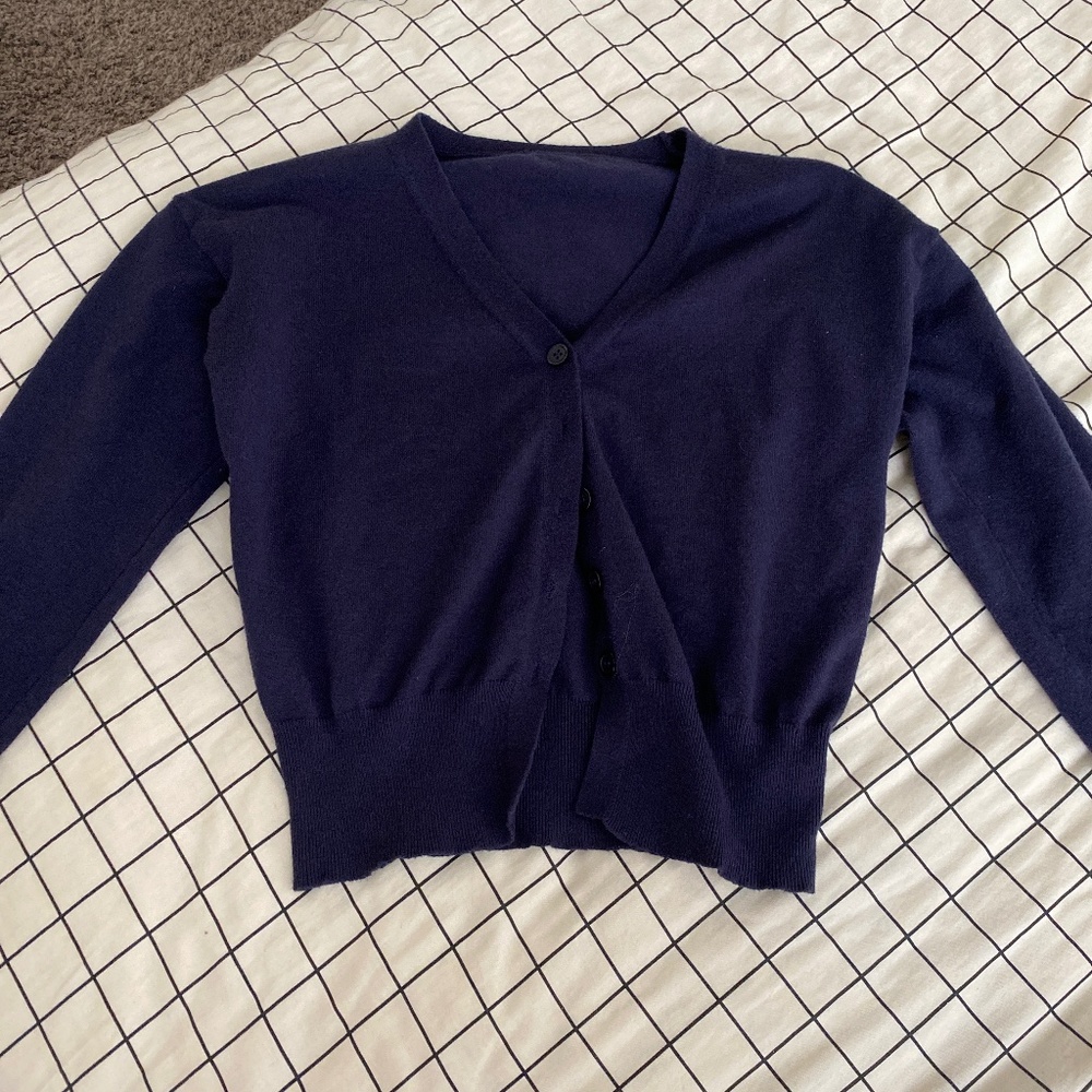 DAZY navy blue buttoned sweater